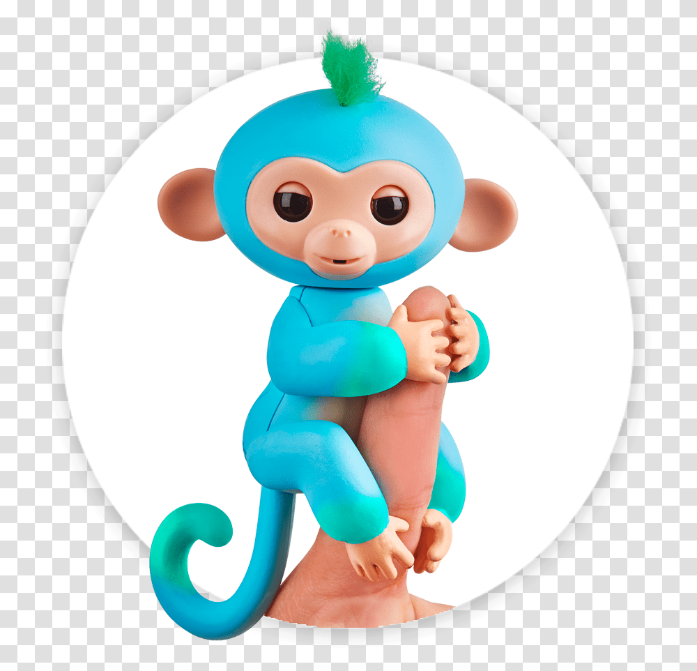 Fingerlings Monkey 2tone Ombre Charlie Blue And Green Fingerlings, Toy, Figurine, Hand Transparent Png