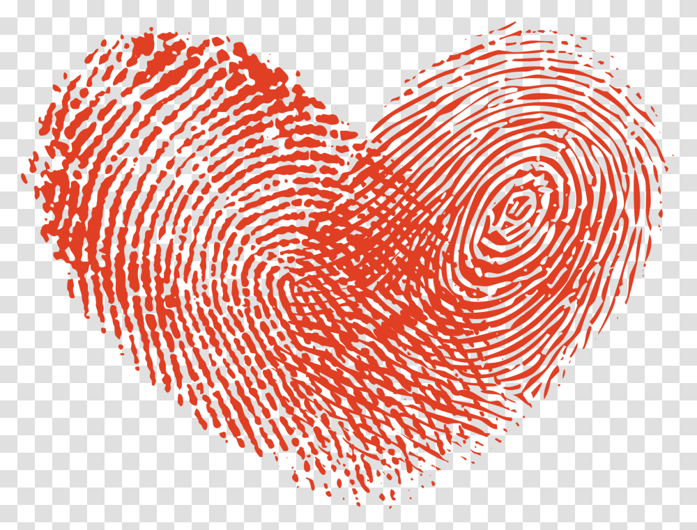 Fingerprint Clipart Orange Heart Fingerprint, Spiral, Pattern, Rug Transparent Png