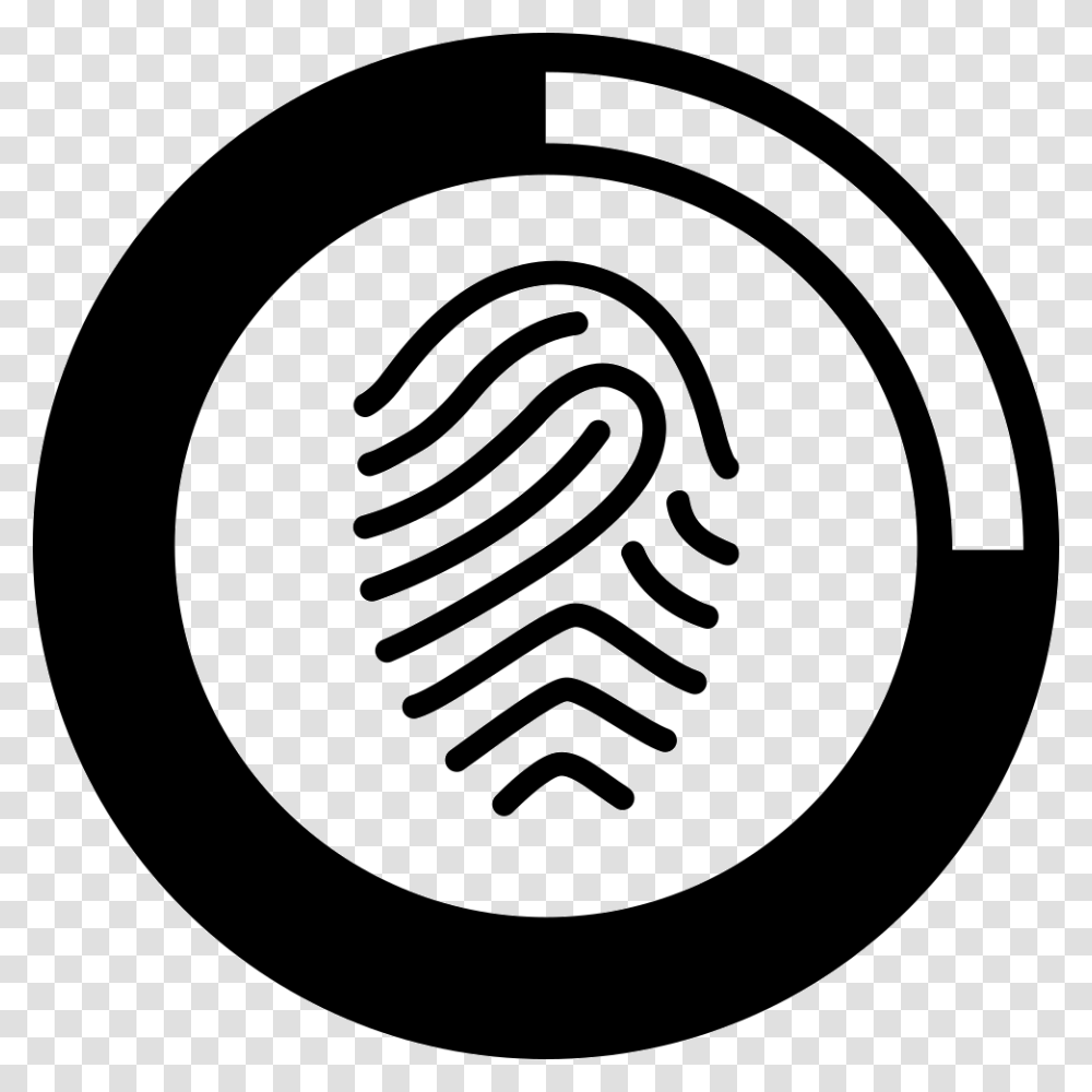 Fingerprint Scan Loading Finger Print Line Icon, Logo, Trademark, Label Transparent Png