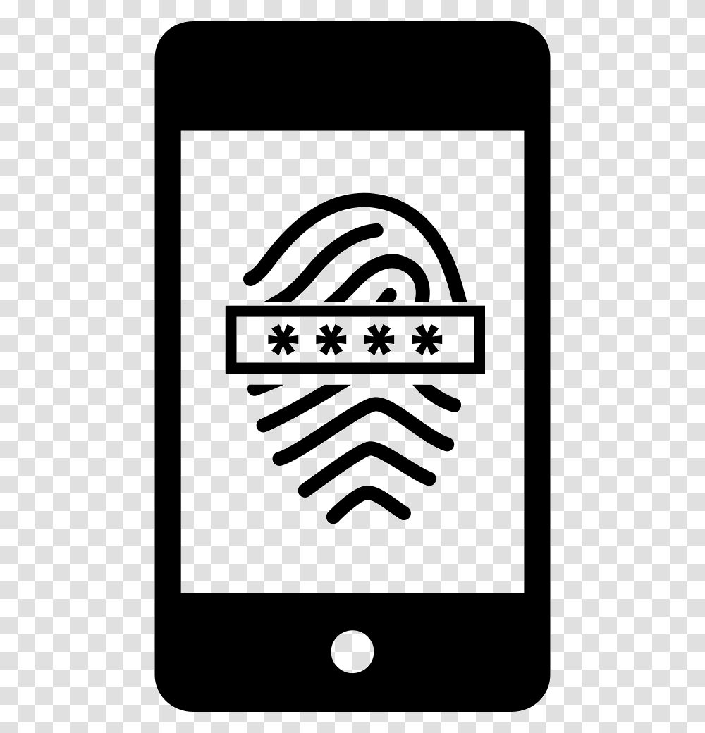 Fingerprint Scanner With Password On Mobile Phone Icon, Label, Logo Transparent Png