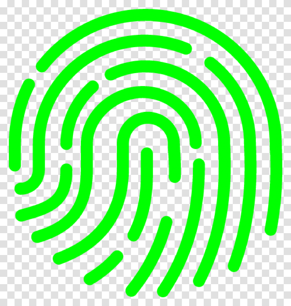 Fingerprints Icon Green Fingerprint, Spiral, Coil Transparent Png