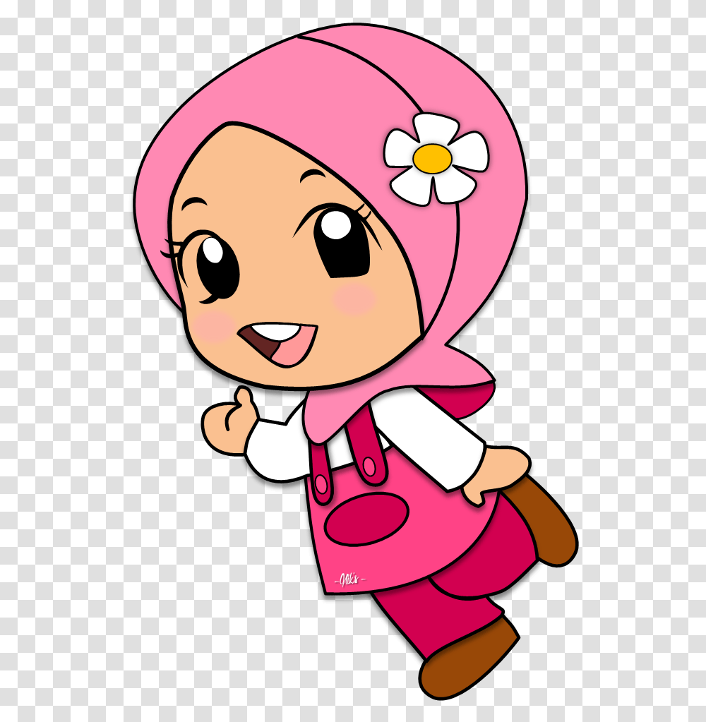 Fingers Clipart Islam Muslim Girl Cartoon, Clothing, Apparel, Bonnet, Hat Transparent Png