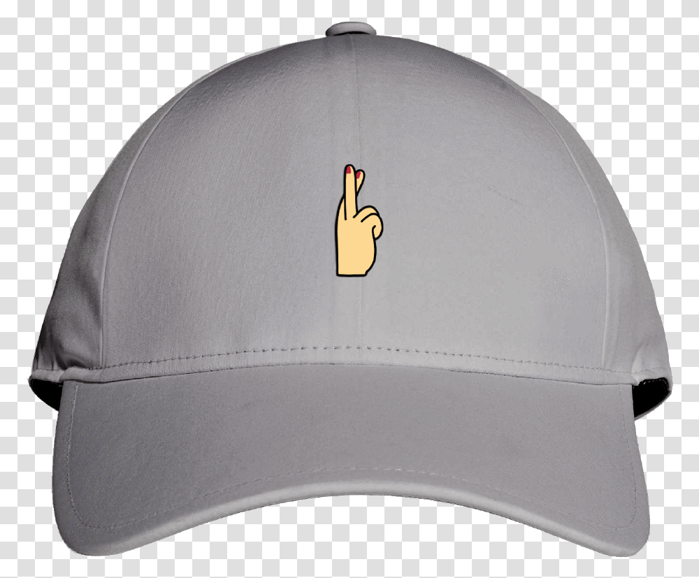 Fingers Crossed Cap Grey Baseball Cap, Clothing, Apparel, Hat, Penguin Transparent Png