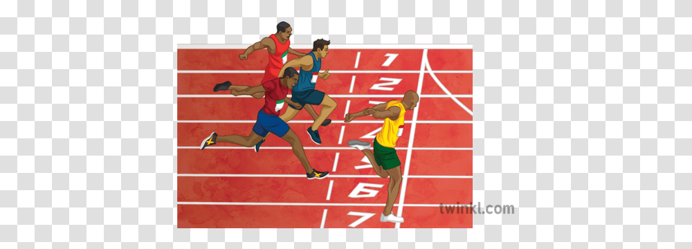 Finish Line Illustration Twinkl Sprint, Person, Human, Running Track, Sport Transparent Png