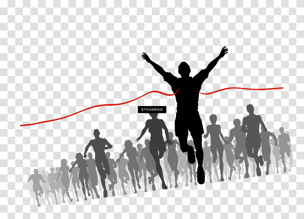 Finish Line Progression In Sports Training, Person, Hand, People, Crowd Transparent Png