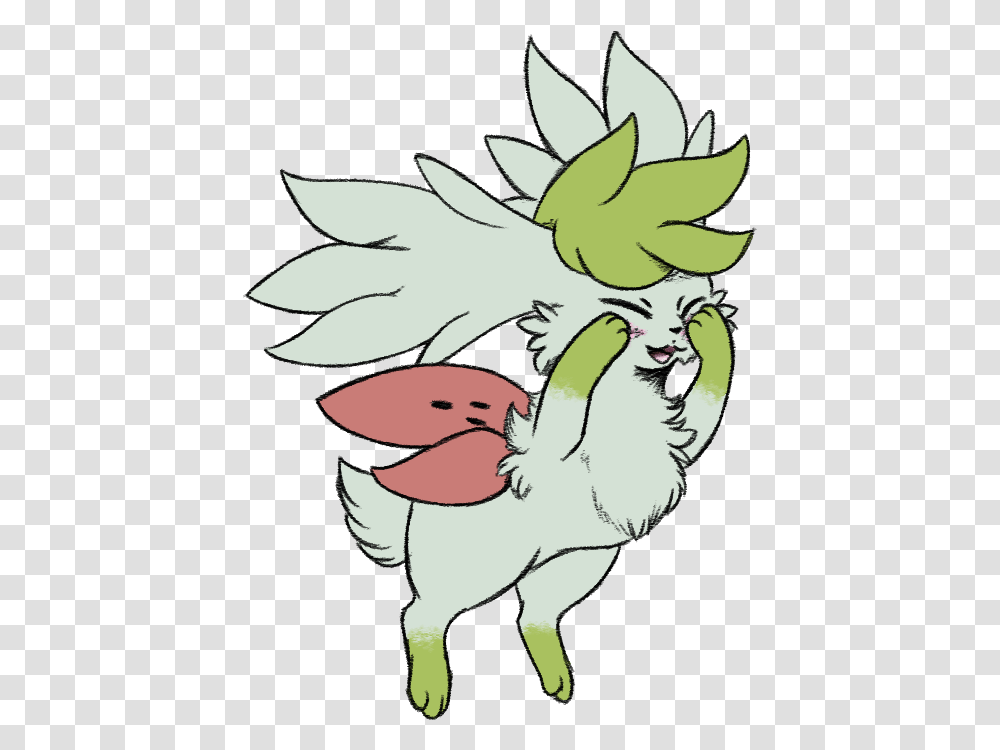 Finished An Old Sketch Of Shaymin Cartoon, Plant, Leaf, Animal Transparent Png