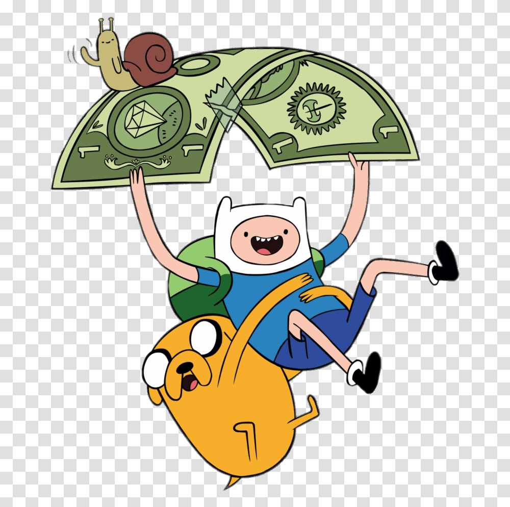Finn And Jake Flying Down On Dollar Bill Time With Finn And Jake, Performer, Leisure Activities, Drawing Transparent Png