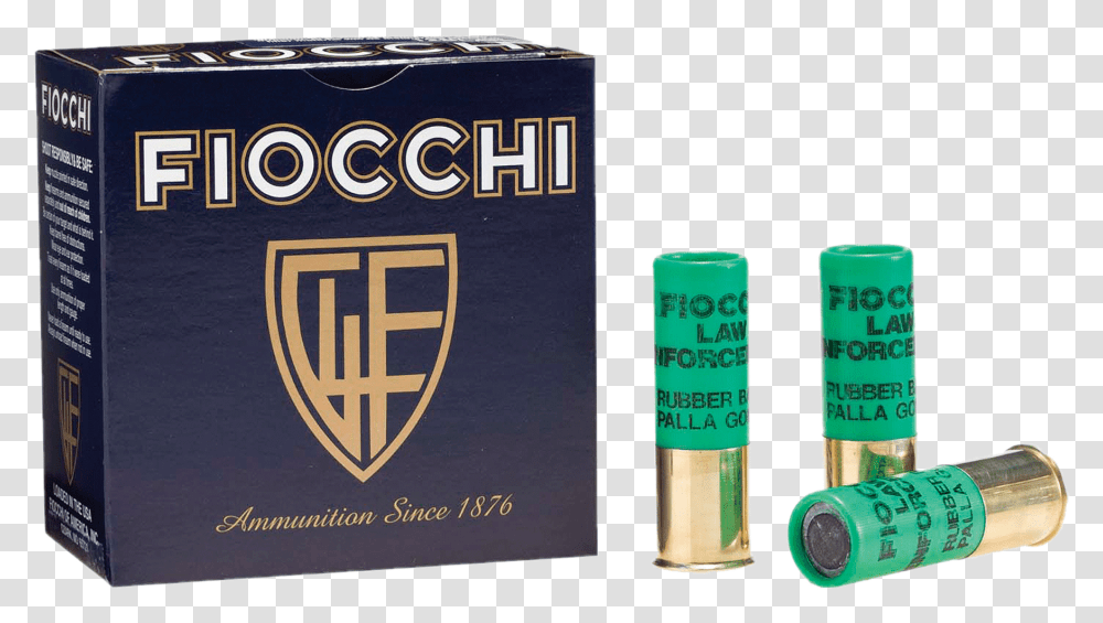 Fiocchi 12lebat Rubber Baton 12 Gauge Gauge, Ammunition, Weapon, Bottle, Jar Transparent Png