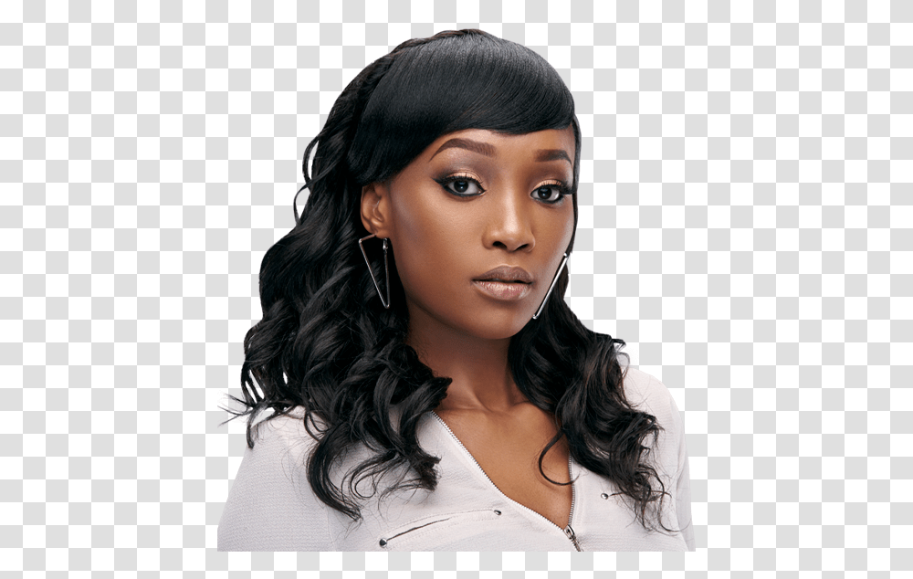 Fiona Weave Style With Wavy Curls Lace Wig, Face, Person, Human, Hair Transparent Png
