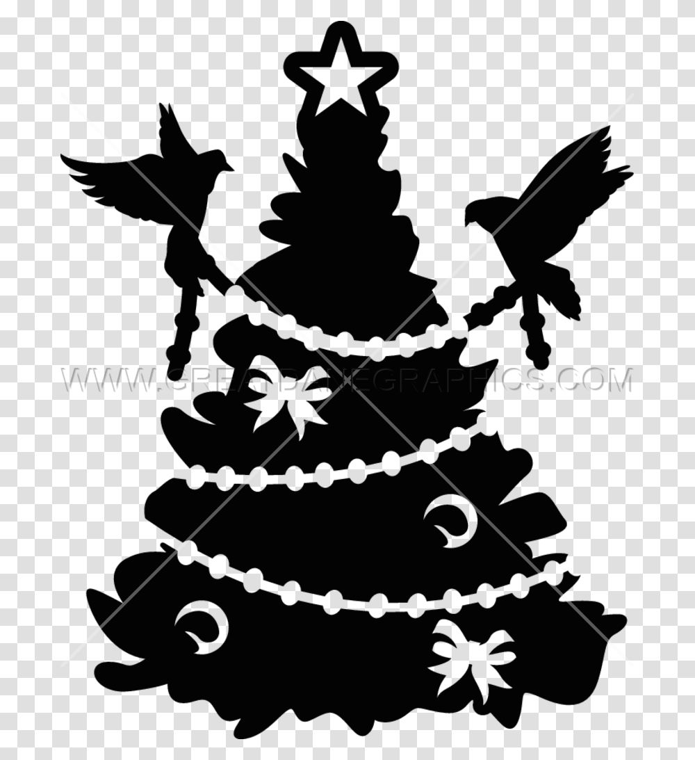 Fir Christmas Ornament Spruce Christmas Tree Silhouette Illustration, Leaf, Plant, Bird, Green Transparent Png