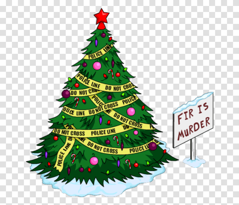 Fir Is Murder Tree Sign Simpsons Christmas Tree Decorations, Ornament, Plant, Vegetation, Grass Transparent Png