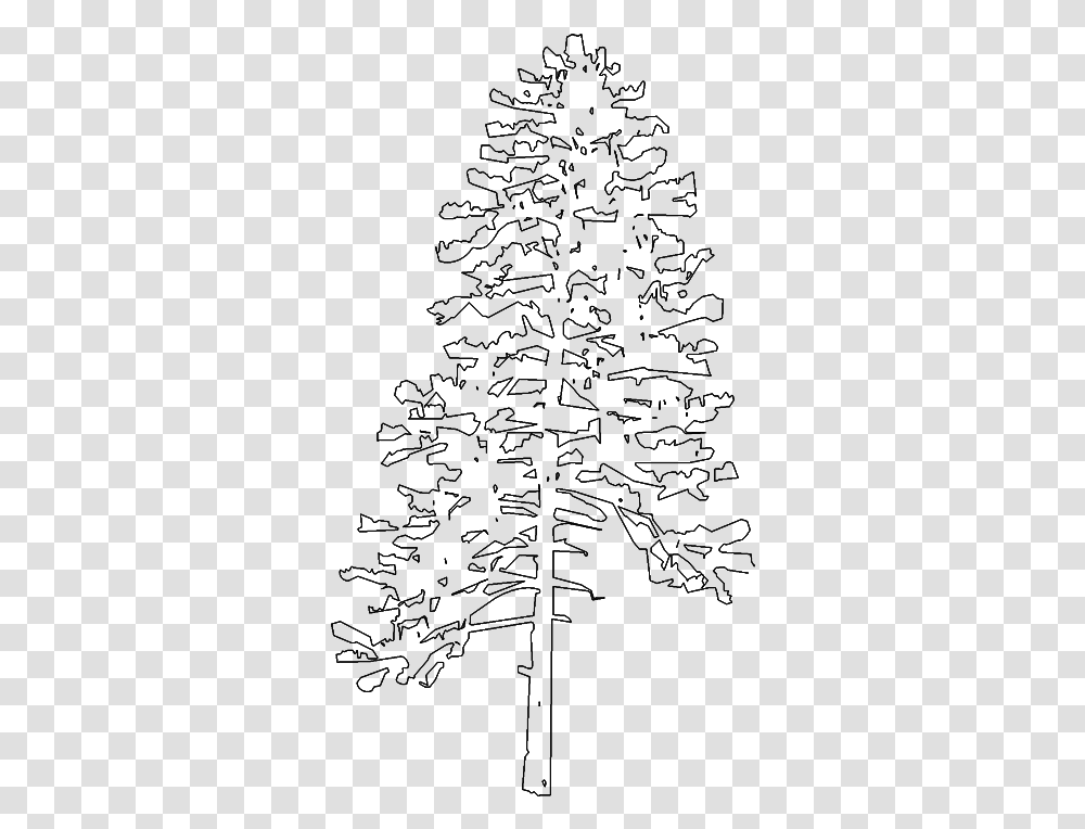 Fir Spruce Christmas Tree Twig Line Art Pine Tree Elevation, Gray, World Of Warcraft Transparent Png