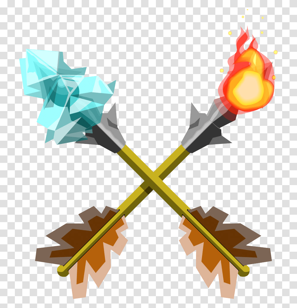 Fire Amp Ice Arrows Fire And Ice Bow, Emblem, Paper Transparent Png