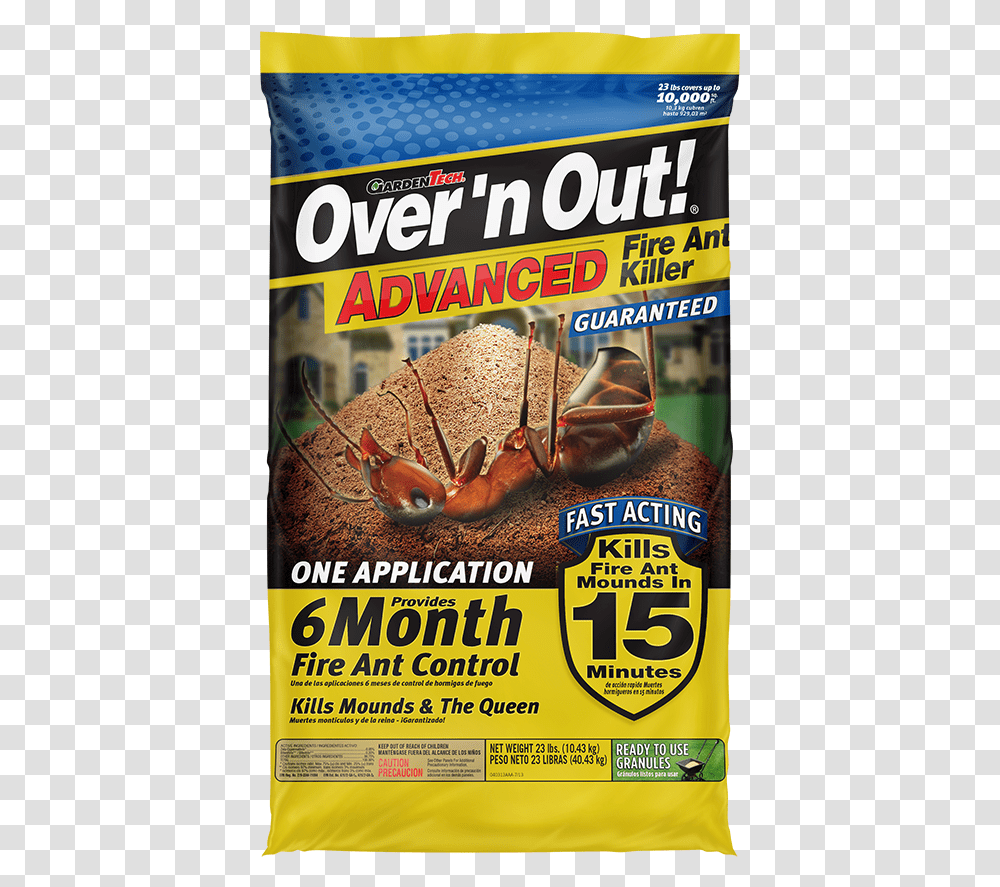 Fire Ant Killer Over'n Out Advanced Fire Ant Killer Over And Out Pesticide, Advertisement, Poster, Flyer, Paper Transparent Png