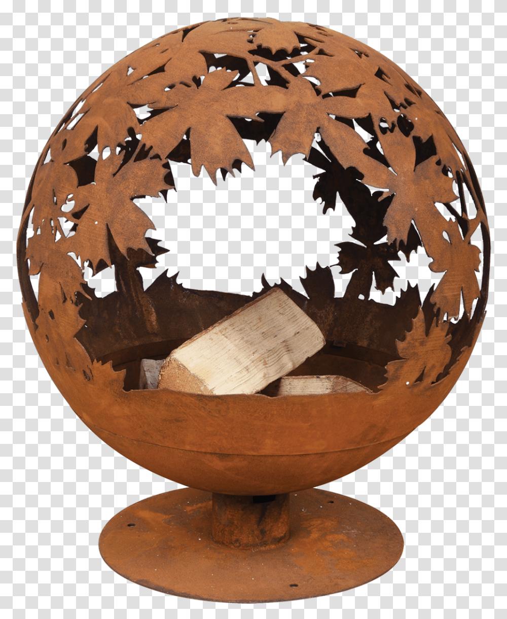 Fire Ball Laser Cut Leaves Rust Esschert Design Brasero, Sphere, Planet, Outer Space, Astronomy Transparent Png