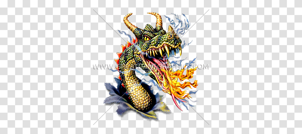 Fire Breathing Dragon Production Ready Artwork For T Shirt Dragon Head, Snake, Reptile, Animal Transparent Png