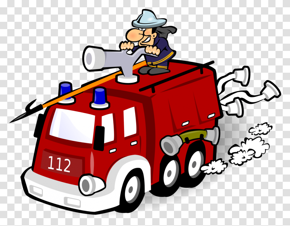 Fire Car Cartoon Water, Fire Truck, Vehicle, Transportation, Van Transparent Png