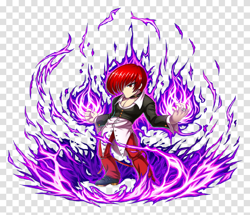 Fire Cartoon Brave Frontier King Of Fighters Download Kof Wallpaper Iori Yagami, Graphics, Light, Person, Human Transparent Png