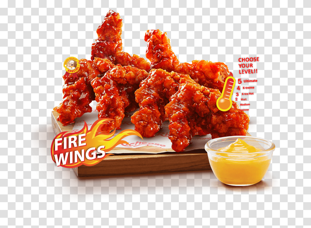Fire Chicken Wings 6pcs Richeese Factory Fire Chicken Wings Richeese, Food, Birthday Cake, Fried Chicken, Dip Transparent Png