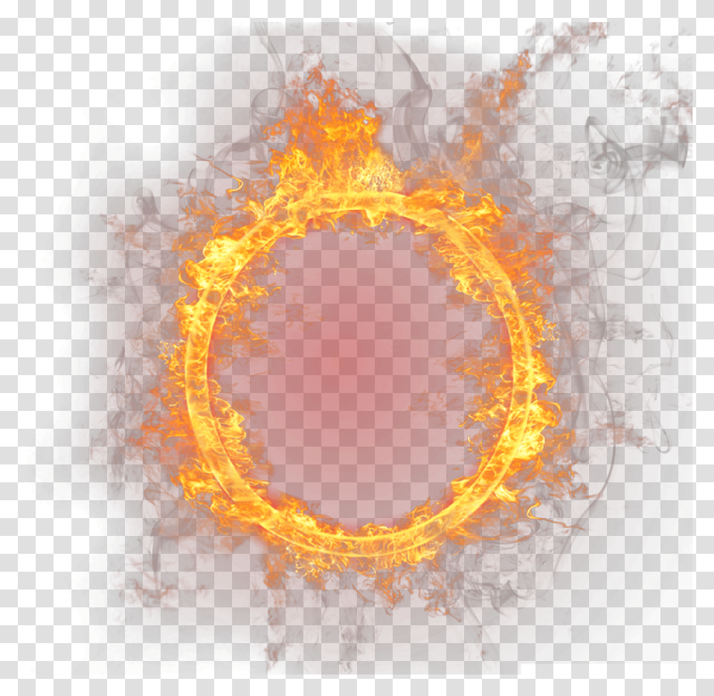 Fire Circle Fire For Round, Bonfire, Flame, Ornament, Pattern Transparent Png