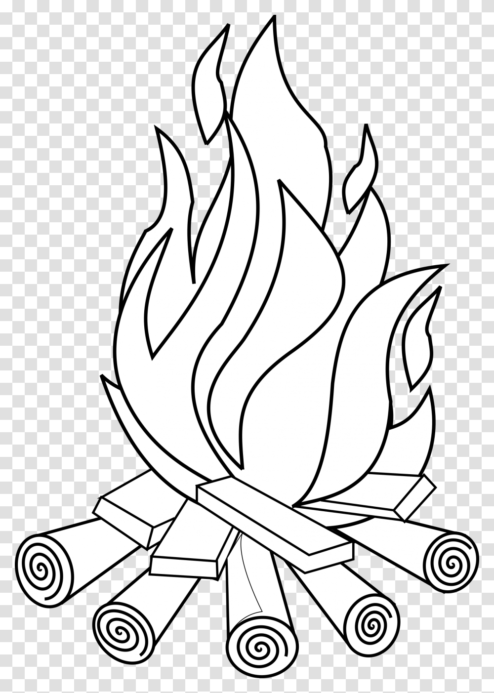 Fire Clipart Black And White, Flame Transparent Png