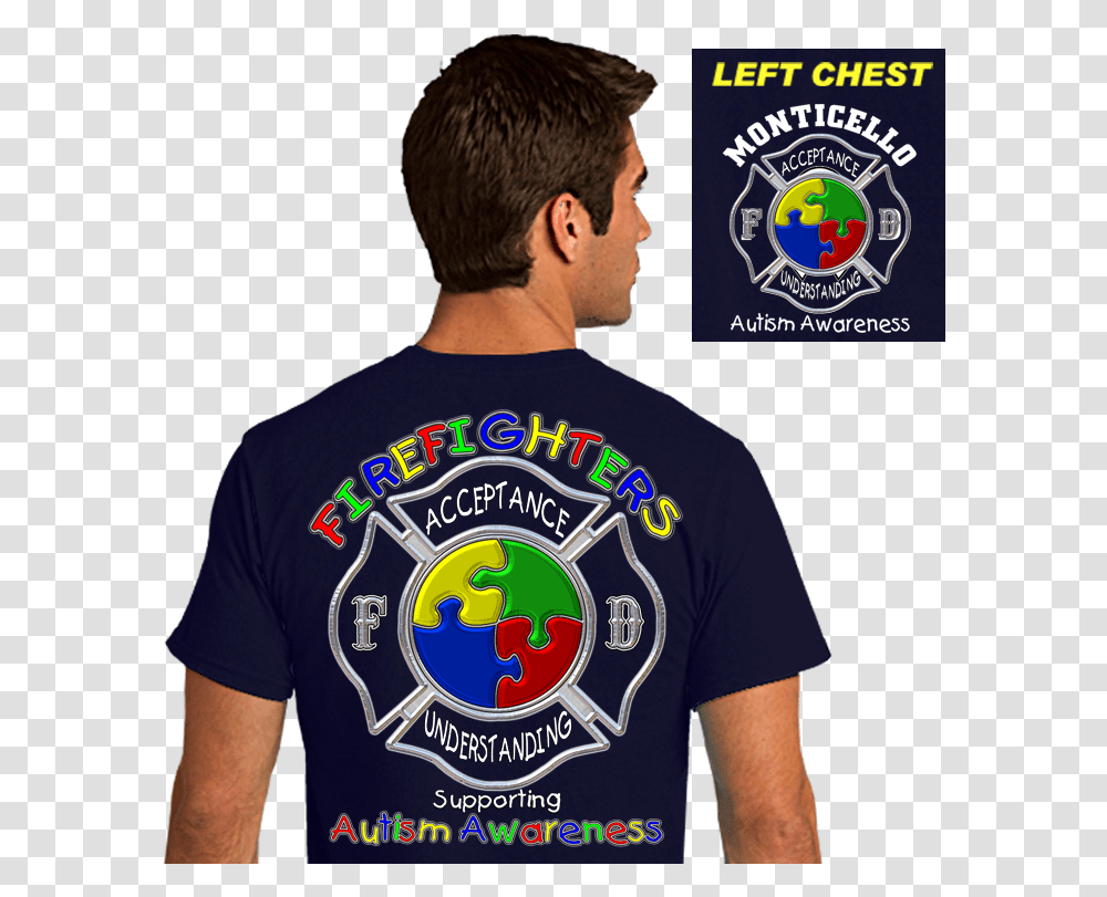 Fire Department Autism Shirts, Person, T-Shirt, Logo Transparent Png
