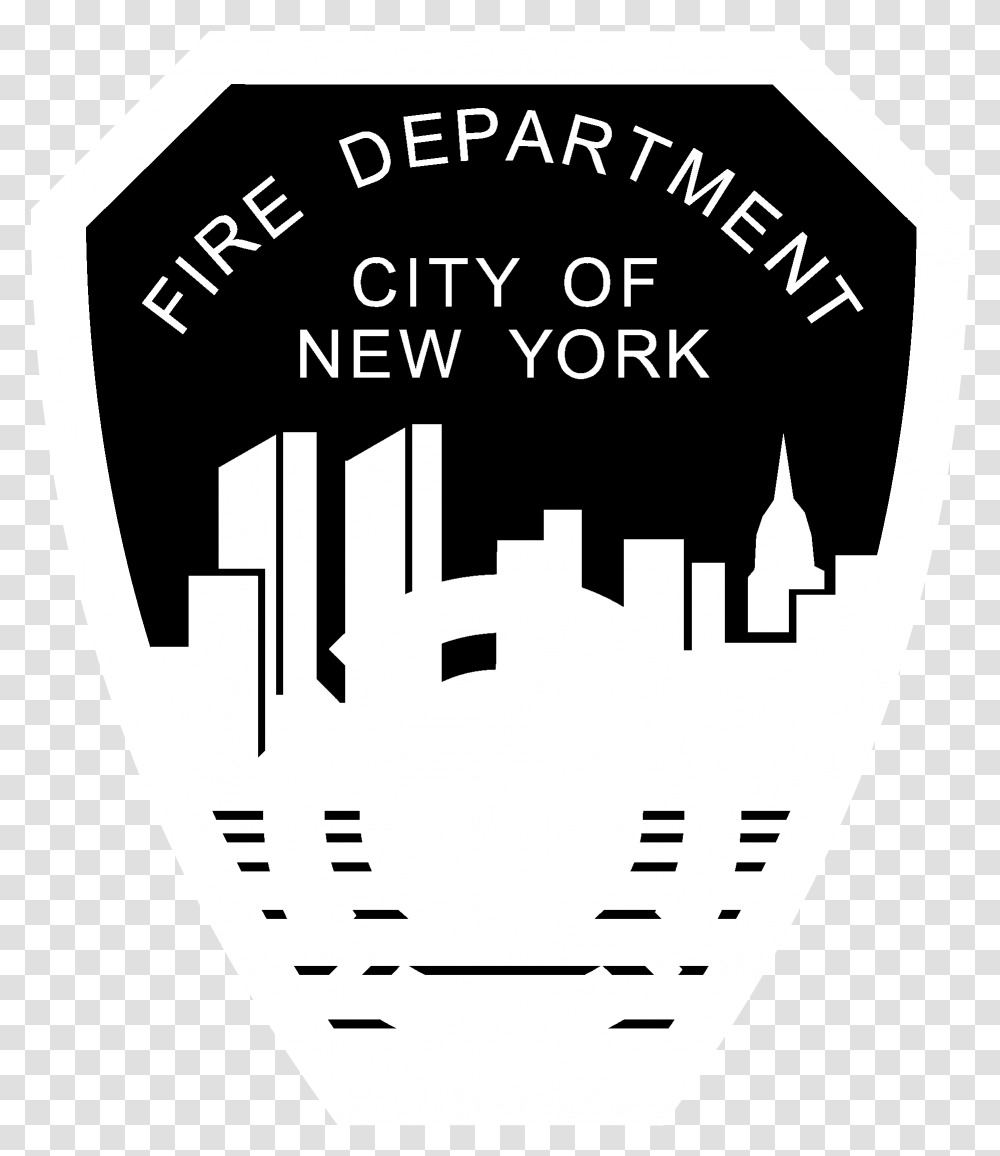 Fire Department City Of New York Logo Black And White New York City Fire Department, Light, Label Transparent Png