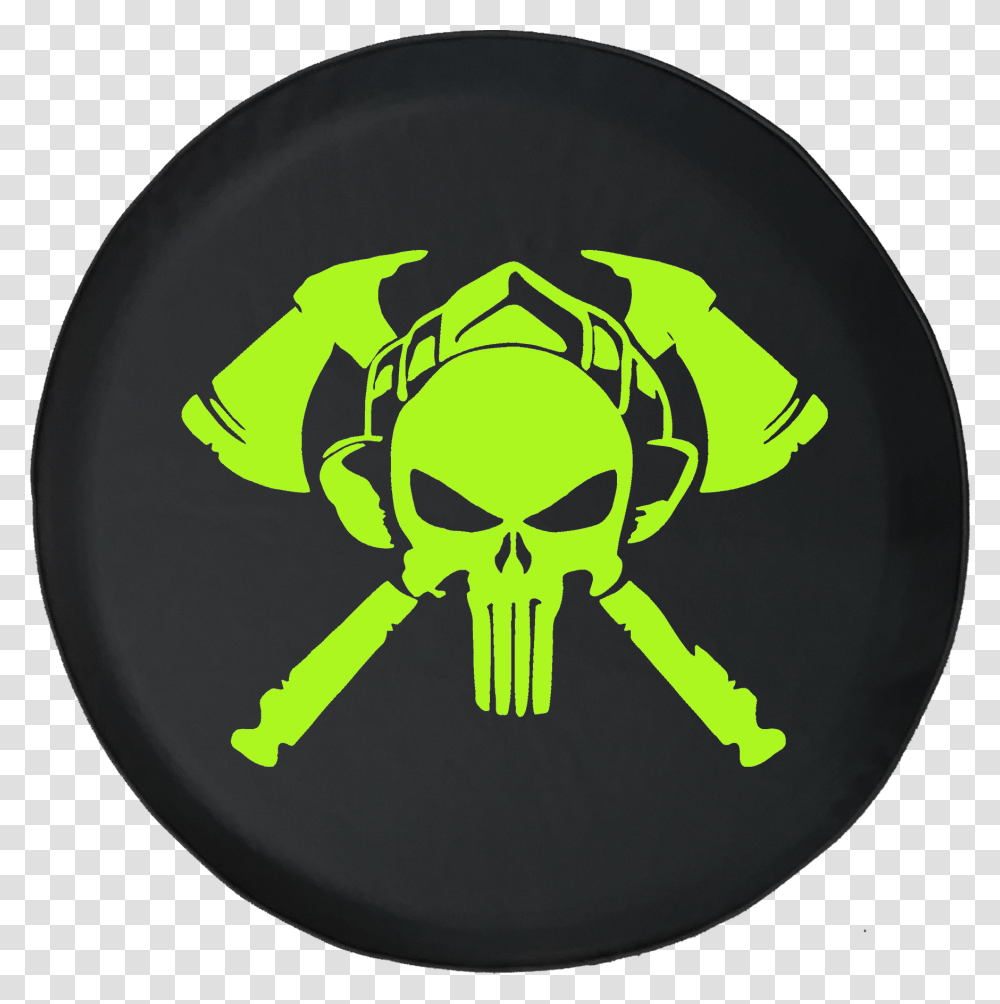 Fire Department Punisher Skull Shield Helmet With Crossed Firefighter Decal, Label, Logo Transparent Png