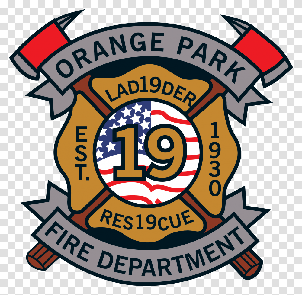 Fire Department • Town Of Orange Park Language, Logo, Symbol, Trademark, Badge Transparent Png