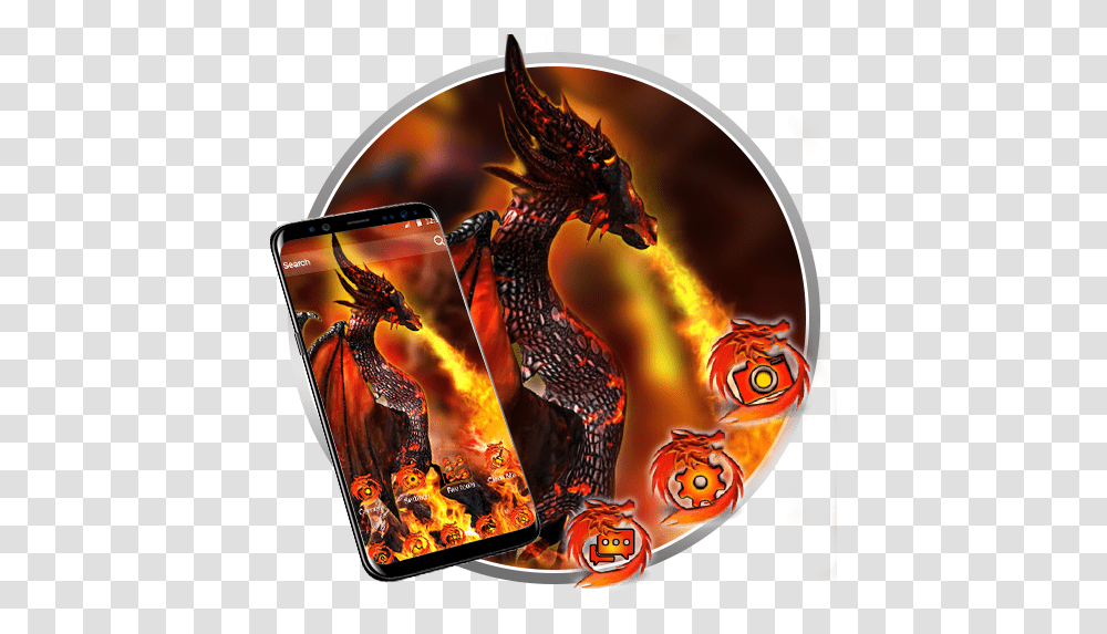 Fire Dragon Launcher Theme Live Hd Wallpapers Apps On Dragon, Pattern, Fractal, Ornament, Person Transparent Png