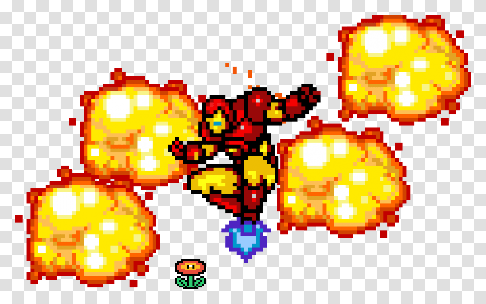 Fire Ember When Iron Man Touches A Fire Flower Iron Pixel Iron Man Logo, Pac Man, Super Mario, Legend Of Zelda Transparent Png