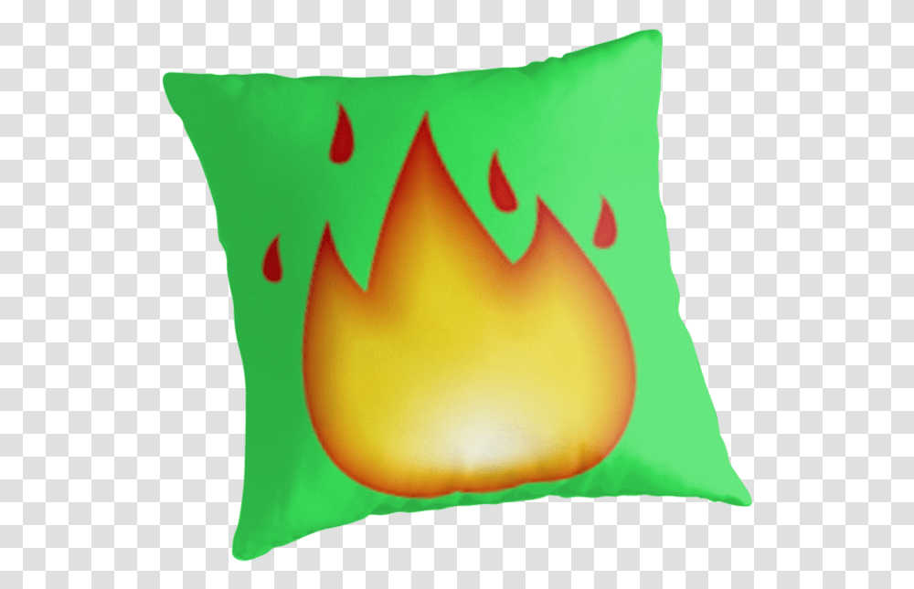 Fire Emoji Cushion, Pillow Transparent Png