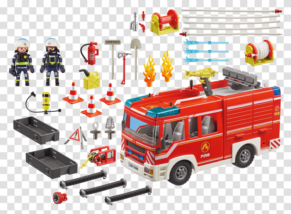 Fire Engine 9464 Playmobil Usa Playmobil Fire Engine 9464, Fire Truck, Vehicle, Transportation, Person Transparent Png