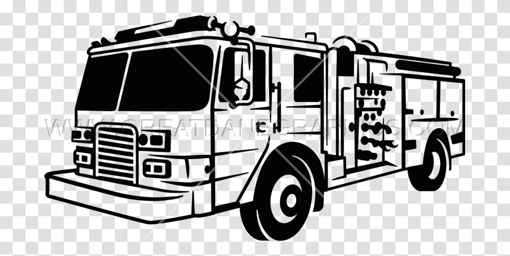 Fire Engine Fire Truck Black And White Clipart, Vehicle, Transportation, Wheel, Machine Transparent Png