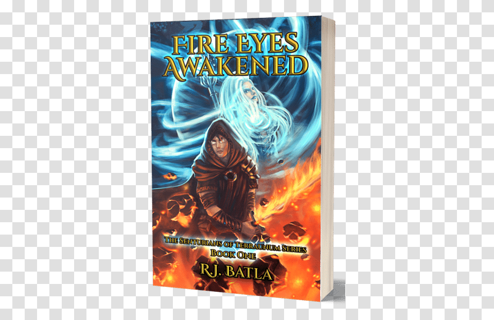 Fire Eyes Awakened Poster, Advertisement, Person, Book, Text Transparent Png
