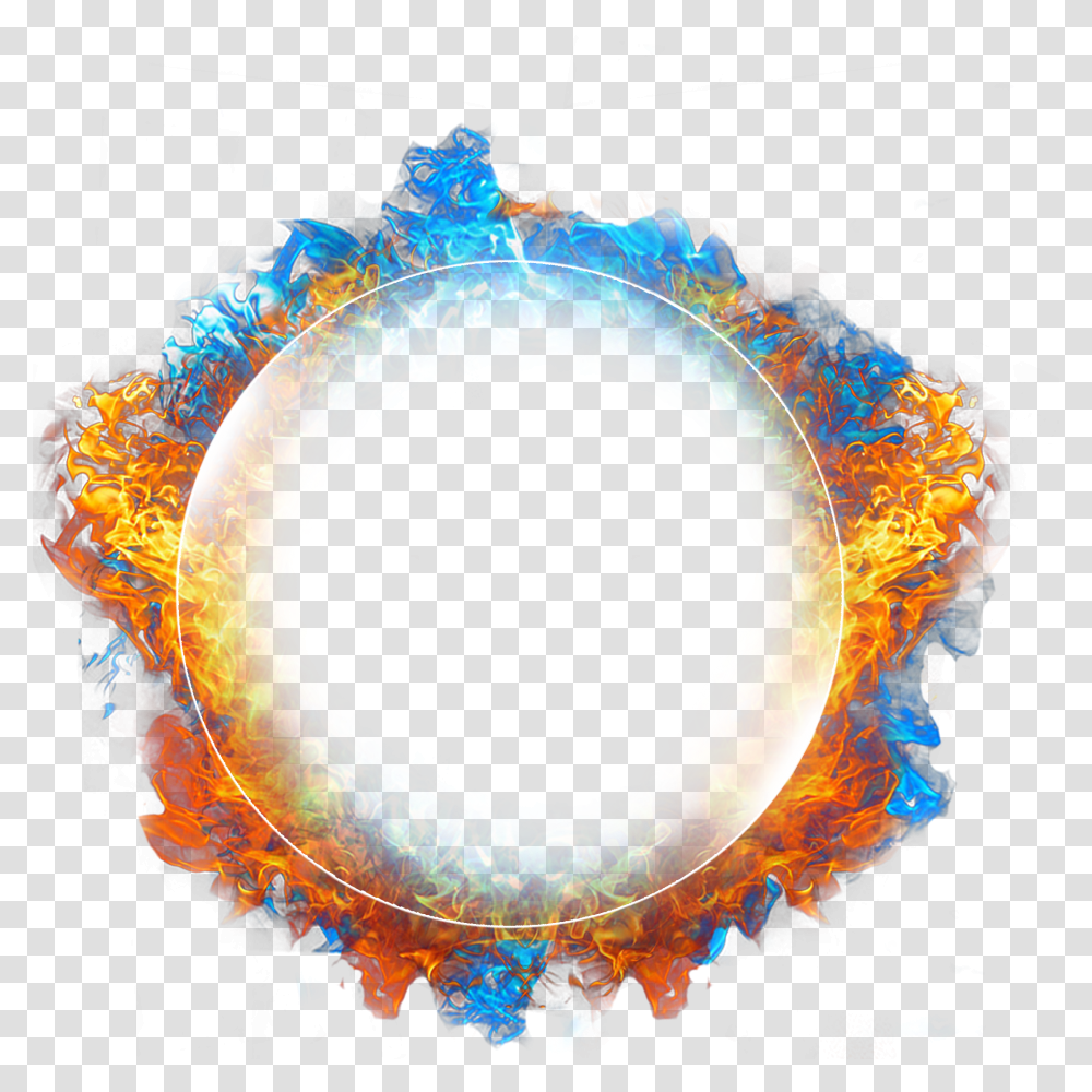 Fire Fireball Circle Shape Bluefire Element Magic, Ornament, Pattern, Fractal, Bonfire Transparent Png