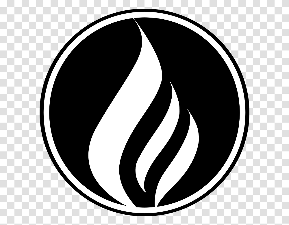 Fire Flame Black Circle Logo Symbol Icon Black And White Fire Clipart, Trademark, Emblem, Tabletop, Furniture Transparent Png