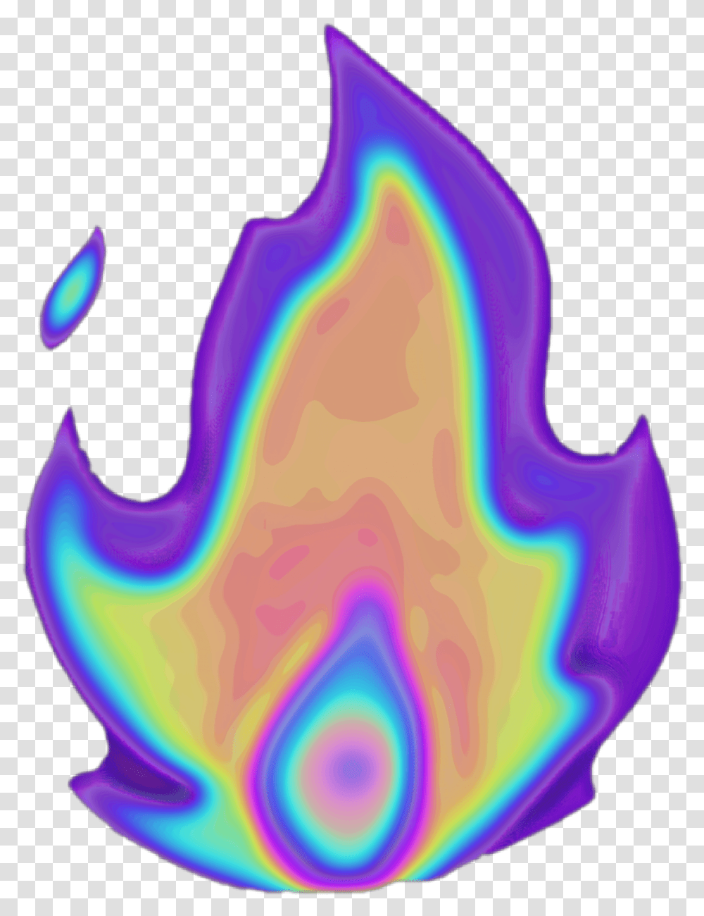 Fire Flame Emoji Sticker By Dinaaaaaah Color Gradient, Ornament, Pattern, Fractal, Dye Transparent Png