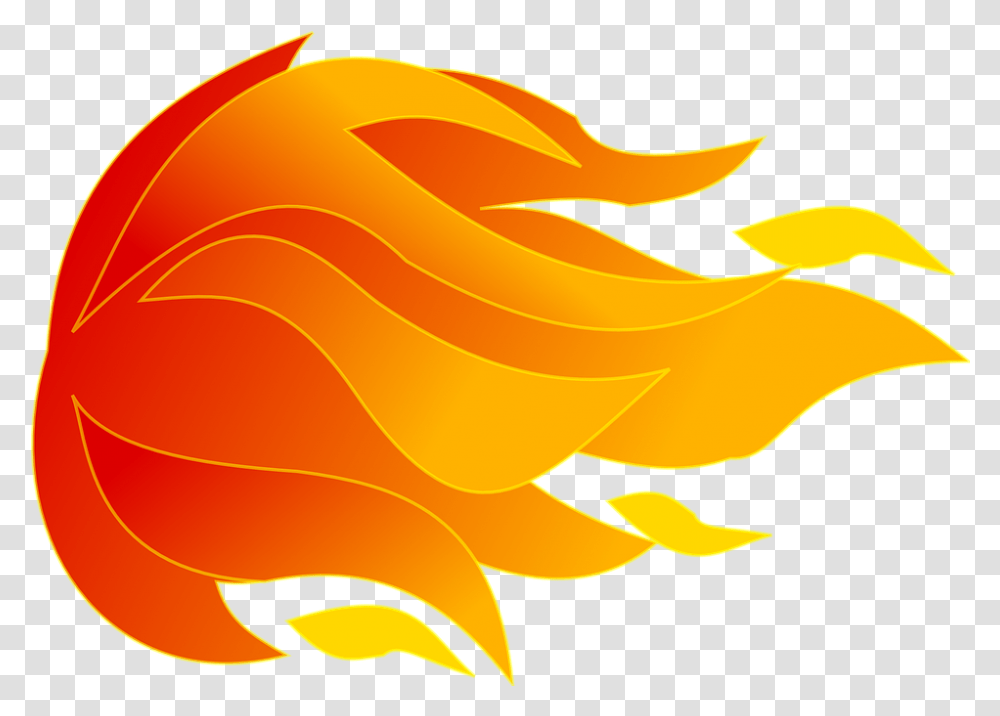 Fire Flame Hot Free Vector Graphic On Pixabay Boule De Feu Dessin, Leaf, Plant, Flower, Animal Transparent Png