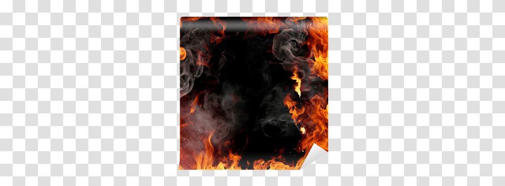 Fire Frame Wall Mural Pixers Flame And Smoke Background, Bonfire, Forest Fire Transparent Png