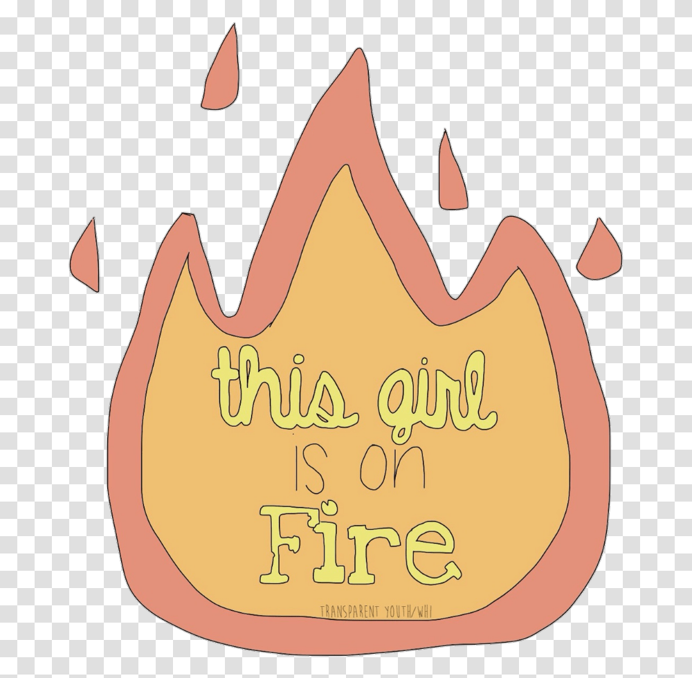 Fire Girlpower Girlonfire Aesthetic Tumblr Sticker 100 Emoji, Text, Skin, Label, Clothing Transparent Png