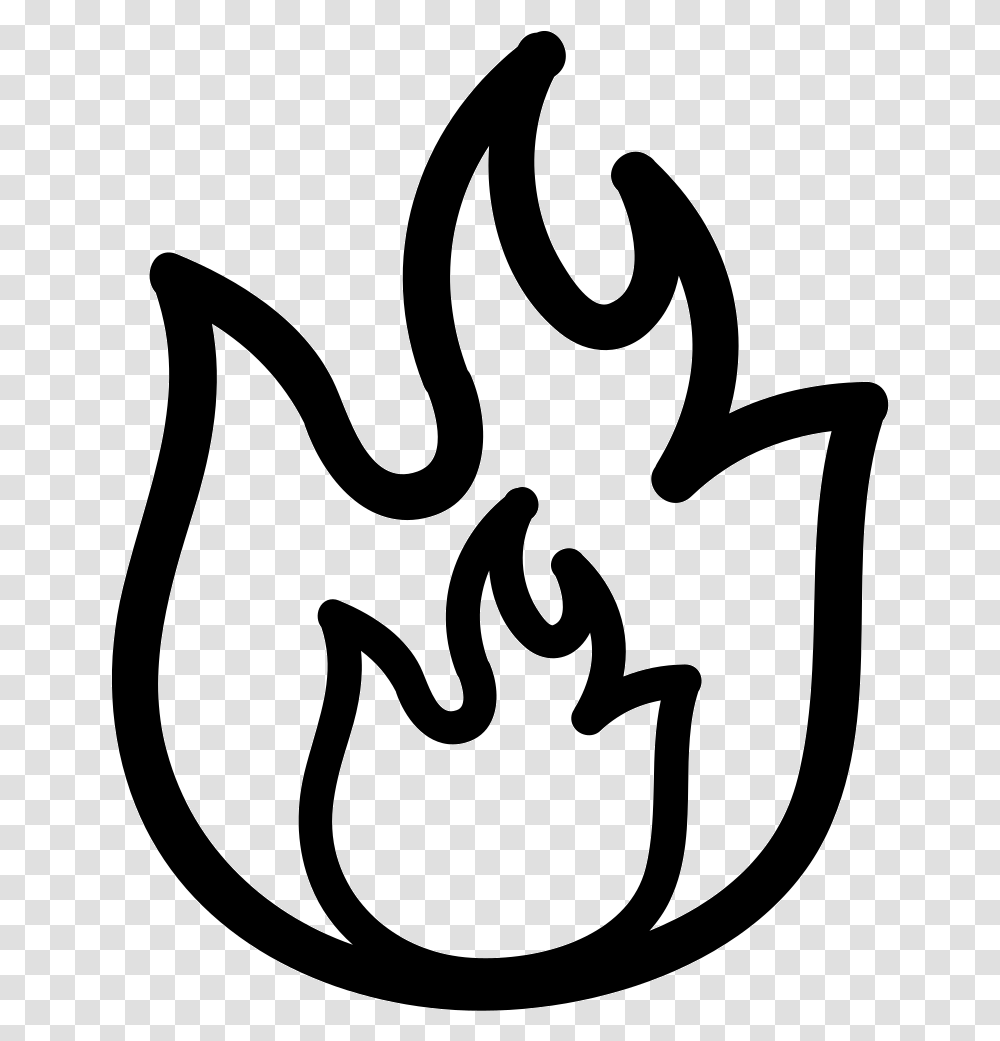 Fire Hand Drawn Outlines Flame Fire Outline, Stencil, Antelope, Wildlife, Mammal Transparent Png