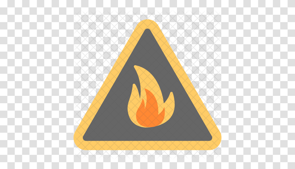 Fire Hazard Sign Icon Of Flat Style Danger Fire Sign, Flame, Symbol, Road Sign Transparent Png