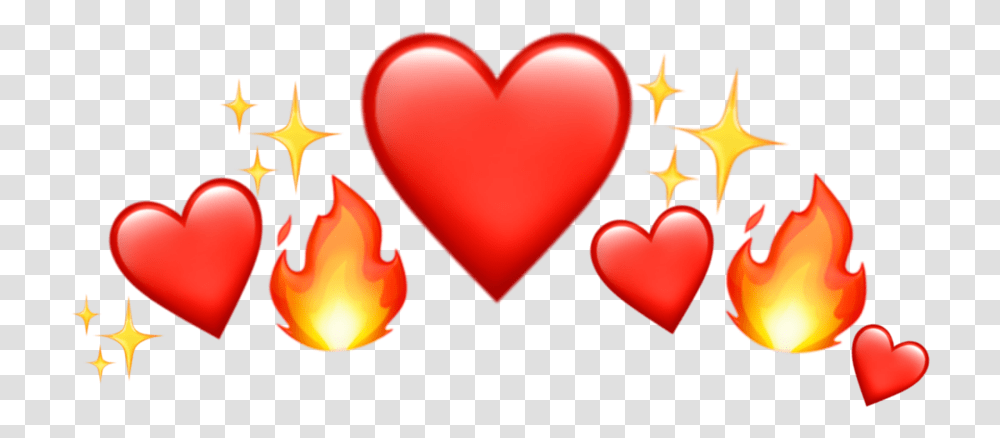 Fire Heart Emoji Shine Yellow Red Cute Tumblr Transparent Png