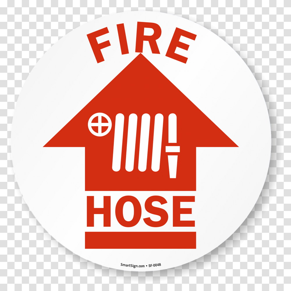 Fire Hose Adhesive Floor Sign Vertical, Label, Text, Logo, Symbol Transparent Png