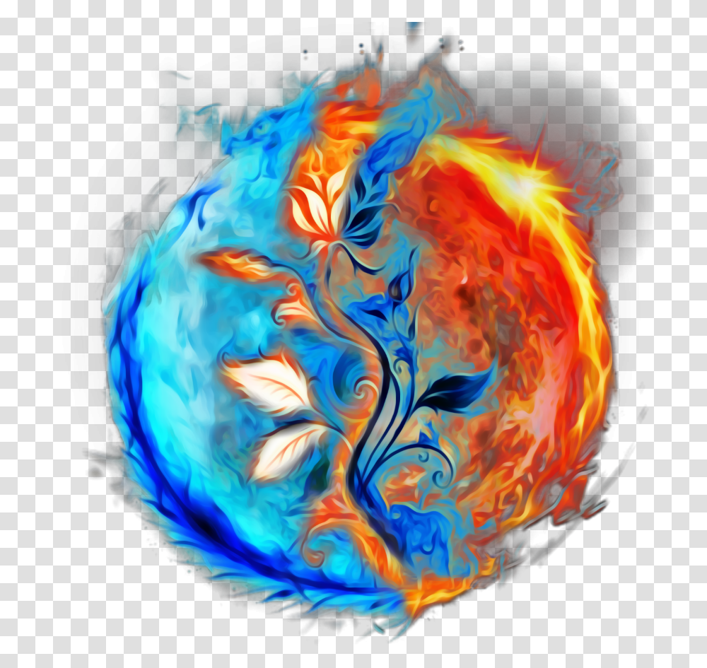 Fire Ice Combat76 Fire And Ice, Ornament, Pattern, Fractal Transparent Png