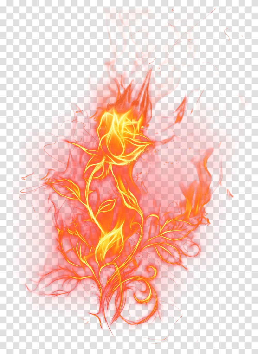 Fire Image With No Background Fire On Rose Transparent Png