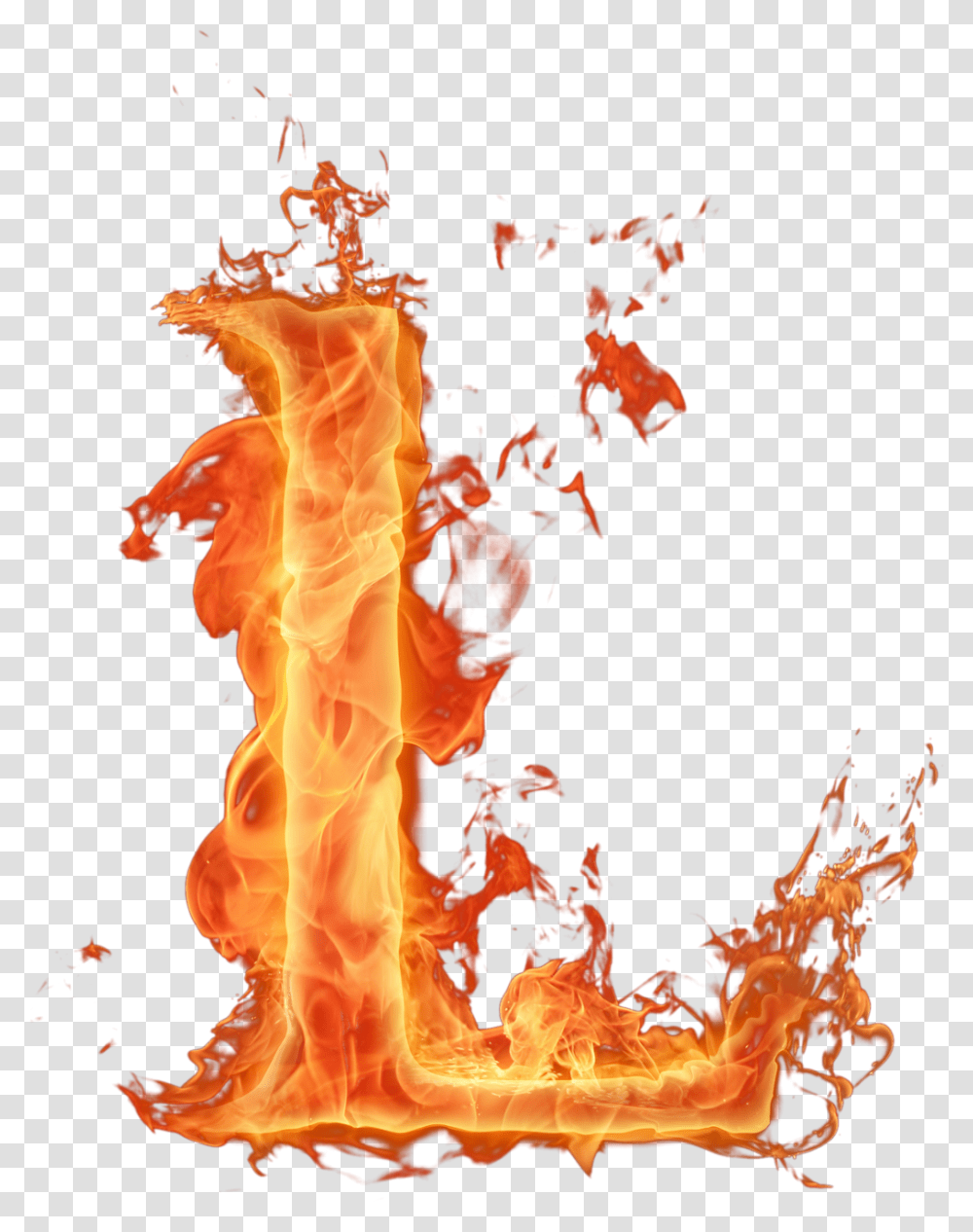 Fire Letter L, Flame, Bonfire Transparent Png