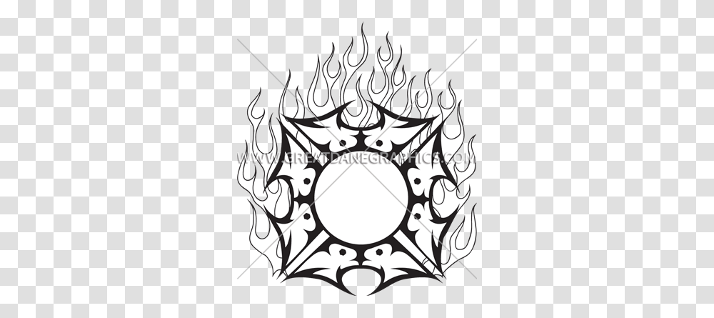 Fire Maltese Cross Production Ready Artwork For T Shirt Printing, Label, Spider Web Transparent Png