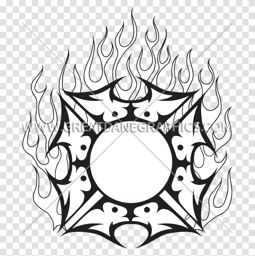 Fire Maltese Cross Production Ready Artwork For T Shirt Printing, Spider Web, Label, Painting Transparent Png